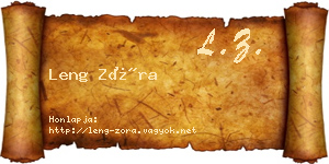 Leng Zóra névjegykártya